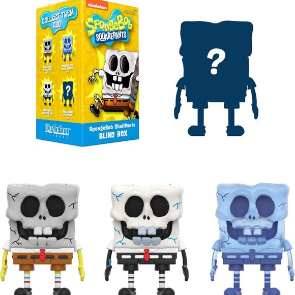 Super7 Spongebob Squarepants SkullPants 12 Sealed Figures + Display Case  NEW!